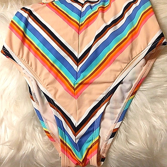 New with tags HOBIE sexy Pink Stripe Low back Surfer Girl Swimsuit Junior Teen - Picture 6 of 16